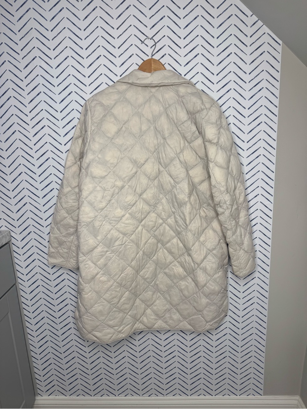 J.Jill Women's Lightweight Down Quilted Puffer Car Coat barn Cream MINT large - Picture 5 of 7